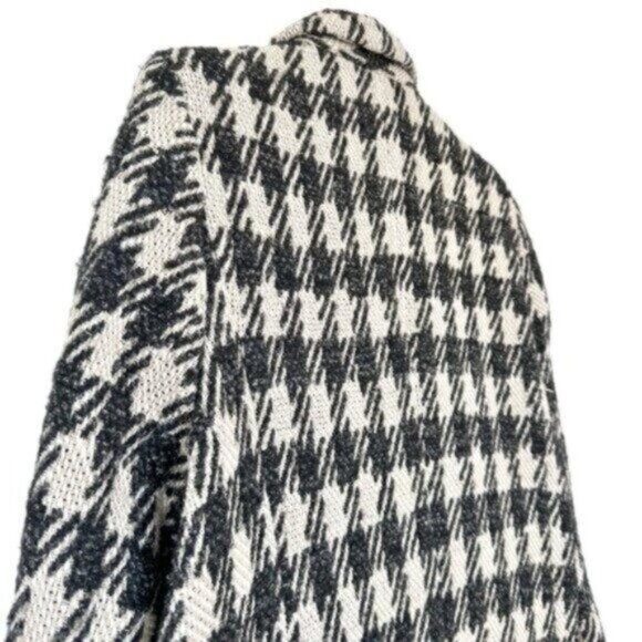Anine Bing Diana Houndstooth Plaid Black Tan Double Breasted Blazer Size XL - Picture 9 of 14
